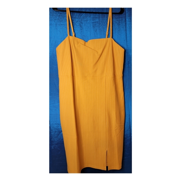 F21 Pin Stripe Yellow/Gold/cream Minidress 0X - Picture 4 of 6
